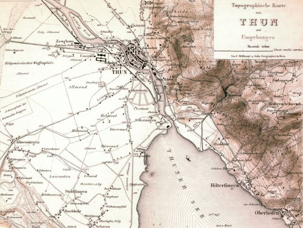 Karte Thun um 1870 957x579